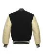 Black Wool Body Varsity Jacket - Back View