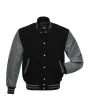 Black and Grey Varsity Jacket - Front View