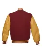 Cardinal Wool Body Varsity Jacket - Back View