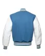Columbia Blue Wool Body Varsity Jacket - Back View