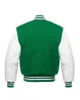 Kelly Green Wool and Cowhide Leather American Varsity Jacket - Back View