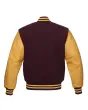 Maroon Wool Body Varsity Jacket - Back View