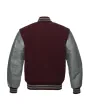 Maroon Wool Body Varsity Jacket - Back View