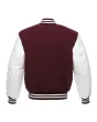Maroon Wool Body Varsity Jacket - Back View