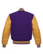 Purple Wool Body Varsity Jacket - Back View