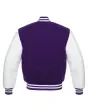 Purple Wool Body Varsity Jacket - Back View