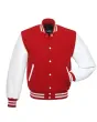 Red and White Varsity Jacket - Front View