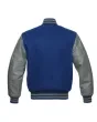 Royal Blue Wool Body Varsity Jacket - Back View