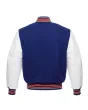 Royal Blue Wool Body Varsity Jacket - Back View
