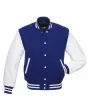 Royal Blue and White Varsity Jacket - Front View