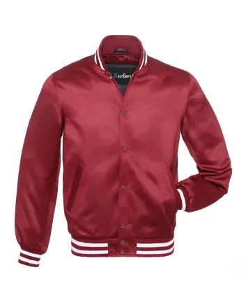 Cardinal Striped Satin Bomber Jacket