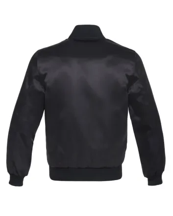 Midnight Monochrome Satin Bomber Jacket