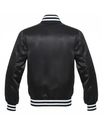 Midnight Monochrome Satin Bomber Jacket
