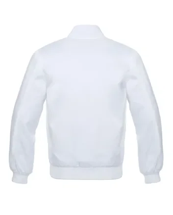 Snowy White Satin Bomber Jacket