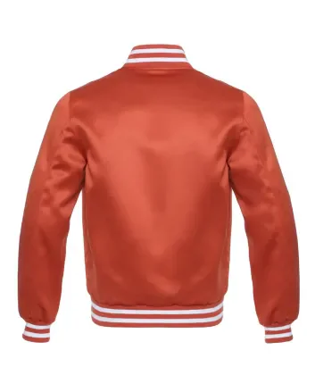 Texas Orange Striped Satin Bomber Jacket